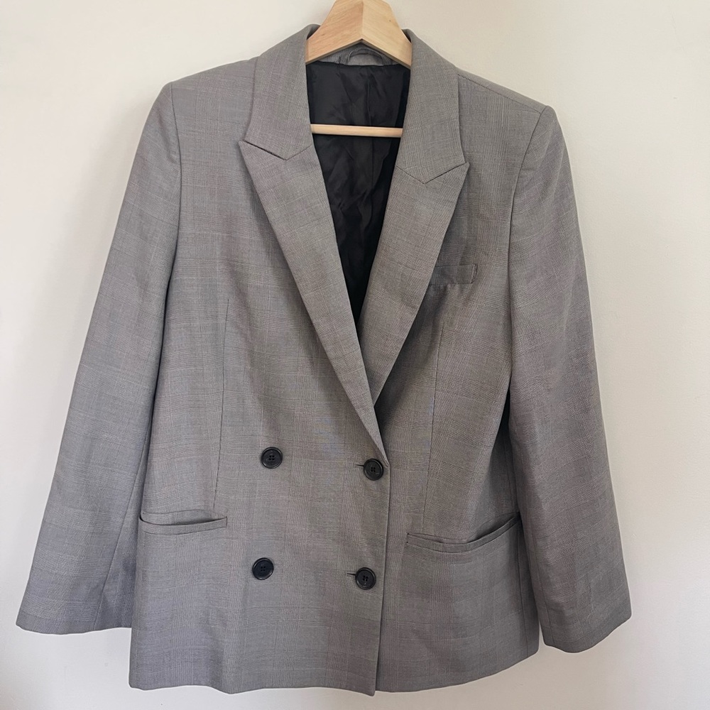 & Other Stories Long Plaid Blazer